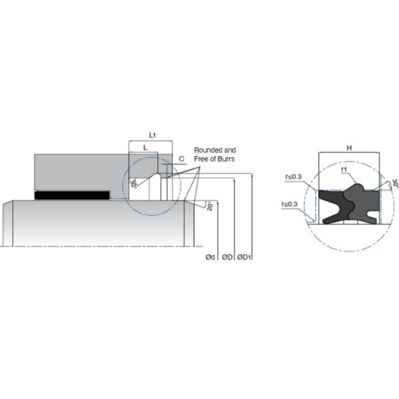 KL80 Pneumatic Cylinder Rod Seals Vật liệu NBR / TPE với hiệu suất lau cao hơn