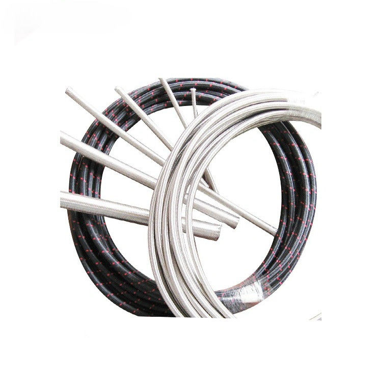 PTFE màu đen bạc thép không gỉ trâu ống dẫn nhiên liệu ống dẫn nhiên liệu không tĩnh xe đua xe thép trâu ống dẫn nhiên liệu