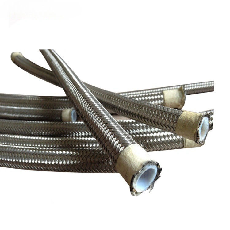 PTFE màu đen bạc thép không gỉ trâu ống dẫn nhiên liệu ống dẫn nhiên liệu không tĩnh xe đua xe thép trâu ống dẫn nhiên liệu